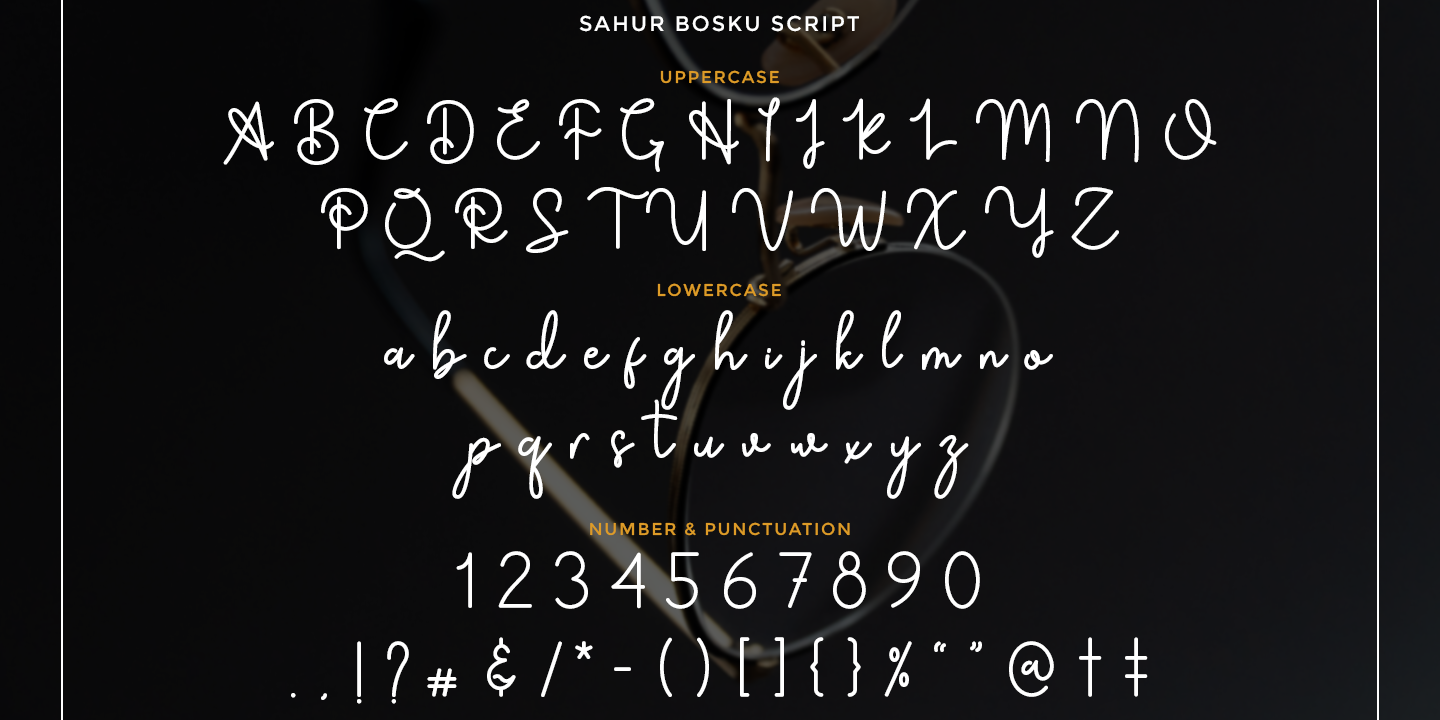 Пример шрифта Sahur Bosku Script
